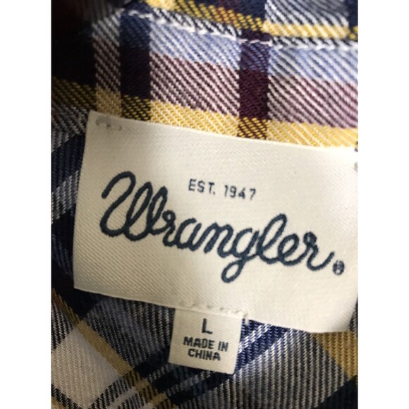 Wrangler  Shirt Women's Size Large Blue Plaid Buttons Western - Picture 4 of 6